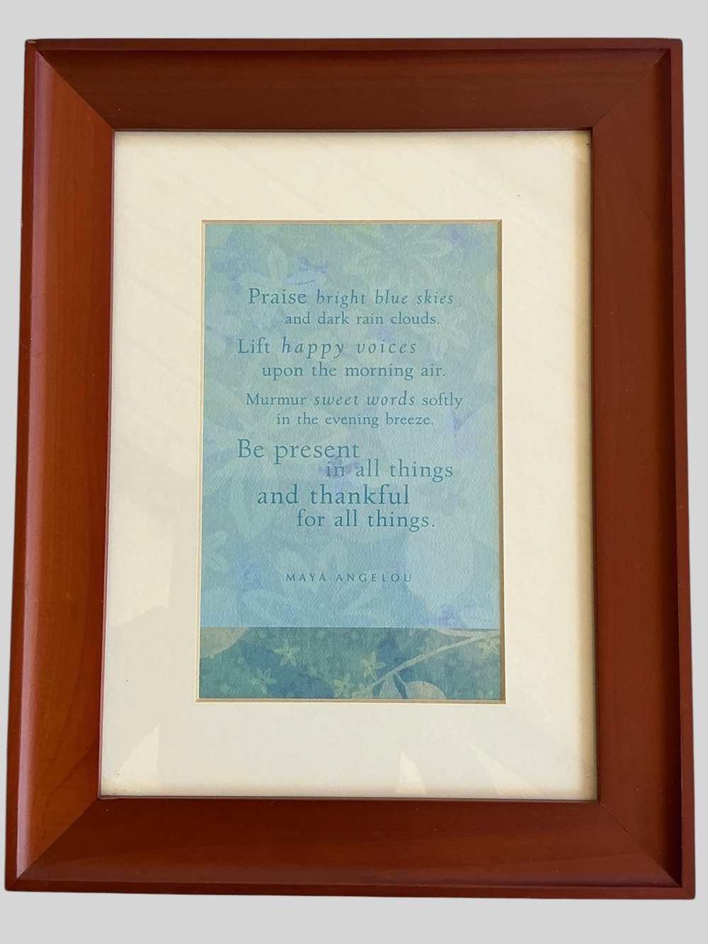 Maya Angelou Vintage Framed Inspirational Quote Wall Art Gratitude Decor
